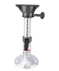 Eminchu aluminum adjustable-height boat seat pedestal, 13–18 in, locking knob, 360° rotation, round base.