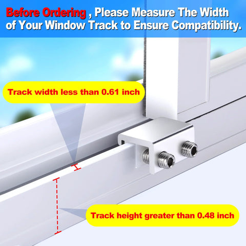 Two Pack Sliding Window Locks With Keyed Security For Up And Down And Horizontal Sliding Windows, adjustable lock with measurement guide