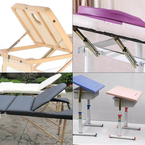 10-Gear Adjustable Angle Hinge 2PCS Heavy Duty Lift Rod Mechanism for Desks, Massage Tables, and Furniture Hardware in use