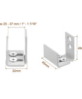 Sliding Barn Door Floor Guide Wall Mounted Adjustable 25mm To 37mm U Bracket With Flush Flat Bottom White Finish Dimensions