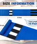 Adjustable Cargo Pallet Straps Bundle For Shipping And Storage Reusable Pallet Wrap Ties 19.3 Inch Wide By 15 Foot Long Bright Blue Oxford Fabric Easy To Use Alternative To Stretch Film shown unrolled