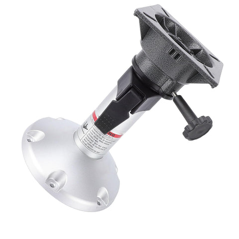 Eminchu aluminum boat seat pedestal, 13–18 in adjustable height, 360-degree rotation, mounting base (side view)