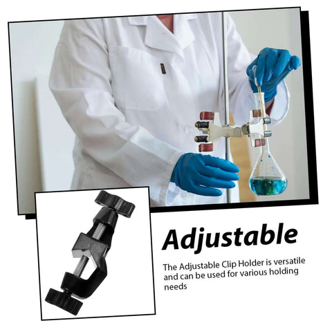 2 Pack Boss Head Clamps for Right Angle Lab Stands Heavy Duty Zinc Alloy Clamp Poles Adjustable Clips in use with lab setup
