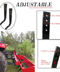 Adjustable five piece box blade shank kit for tractor with four hole box scraper shanks and an 18 inch scarifier ripper shank.