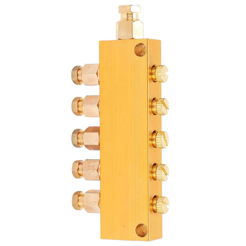 Oil Distributor Adjustable Brass Lubrication System Piston Separator Valve for CNC Machining Centers side view