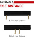 Five Piece Adjustable Drawer Pulls Zinc Alloy Cabinet Handles showing adjustable hole distance from 0.6 to 5.7 inches