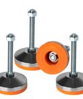 Heavy Duty Adjustable Leveling Feet With 3.14 Inch Base M12 Thread 1300 Pound Capacity For Workbenches Machines And Cabinets Durable Chrome Plated Steel Leg Levelers With Anti Slip Rubber Pads