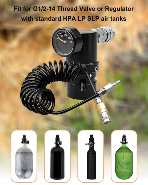 Adjustable Paintball CO2 Regulator For HPA LP SLP Tanks GEN2 Micro MR Reg with hose and G1/2-14 inlet for precise shot consistency