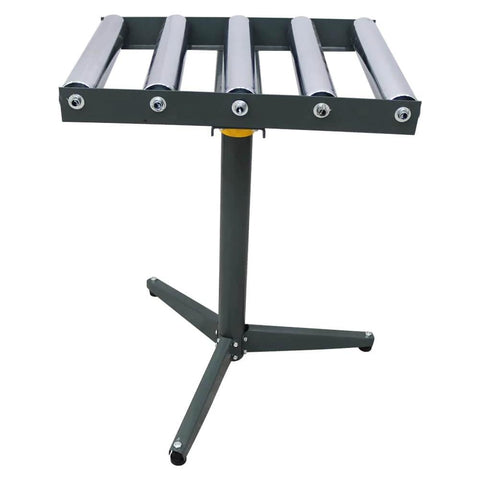 5-Roll Adjustable Height Conveyor Stand - 250 lbs Capacity, 23.9"-41.6" Height Range, Chrome-Plated Rollers for Heavy-Duty Material Handling
