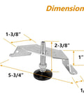 Heavy Duty Corner Leveling Feet 4 Pack For Cabinets And Furniture, Adjustable Nylon Foot Levelers With M10 Bolts dimensions