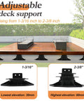 Adjustable Deck Support Pedestals 24 Pack Paver Leveling System DIY Friendly From One And Three Sixteenths Inches To Two And Three Eighths Inches For Raised Decks Sheds Pathways Greenhouse Floors Outdoor Foundations installed example