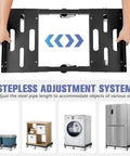 Hands adjusting 2000LBS Heavy Duty Moving Dolly with 6 Swivel Wheels, Furniture Dolly with 100% Thicken Steel Frame visible