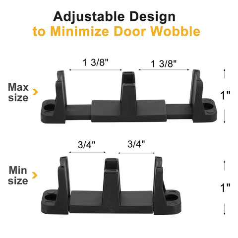 Sliding Closet Door Roller Kit With 48 Inch Track For Top Hung Bypass Doors shown with adjustable door hardware design