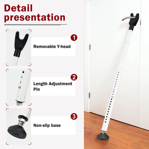 Three Pack Adjustable Sliding Door Lock Bar With Removable Y Head And Non Slip Base For Home, Apartment And Travel Use