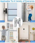 Adjustable 90 And 180 Degree Barn Door Lock Heavy Duty Rust Proof Sliding Door Latch installed in various home scenarios