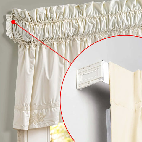 2.5 Inch Pocket Rod Brackets For Drapery Adjustable 3.5 To 6 Inch Clearance Universal Fit For Wide Pocket Rods installation example