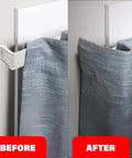 2.5 Inch Pocket Rod Brackets For Drapery Adjustable 3.5 To 6 Inch Clearance Universal Fit Before and After Installation