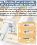 Drawer slide socket set with screws showing adjustable base and C-shaped H305 bracket for RV drawers.