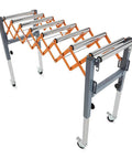 Adjustable Conveyor Roller Stand Infeed / Outfeed Support Expandable Gravity Conveyor 300 lbs. Weight Capacity Locking Swivel Castor Wheels PM-2700