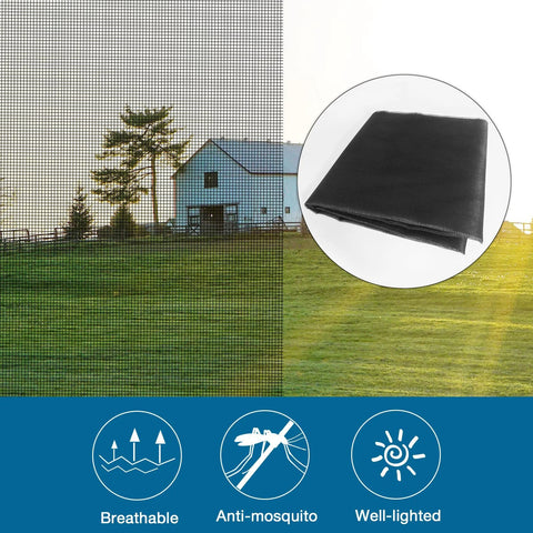Adjustable Fiberglass Window Screen Mesh Kit 48x102 Inches for patio porch doors with anti-mosquito, breathable features