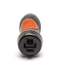 Adjustable universal file handle clamps to tool tang and fits multiple file sizes without inserts, front view