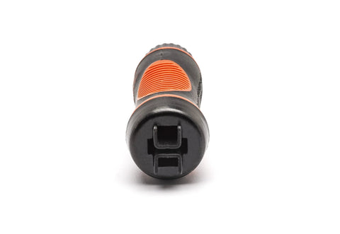 Adjustable universal file handle clamps to tool tang and fits multiple file sizes without inserts, front view