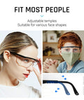 HD Anti Fog Safety Glasses Over Eyeglasses With Adjustable Frame With People Wearing Protective Eyewear