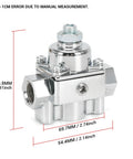 Adjustable Fuel Pressure Regulator With Gauge For Holley And Edelbrock Carburetors, 1 To 4 PSI, 3/8 NPT, Model 12-804 front view