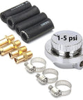 Adjustable 1 to 5 PSI Fuel Pressure Regulator For Carburetors With Zinc Alloy Body And Chrome Finish Manual Dial Control Universal Fit