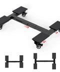 1500 lb adjustable furniture dolly with heavy duty iron frame, expandable length and width, 4 lockable swivel caster wheels