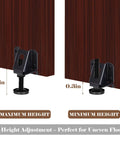 Heavy Duty Leveling Feet 4 Pack Adjustable Furniture Levelers With 1320 Lb Capacity 2 Inch Height Adjustment No Flip Installation Hex Nut Design For Flawless Leveling And Rock Solid Stability shown with height range 0.3 to 2.3 inches