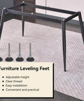 Adjustable M6 Furniture Leveling Feet Set Of 4 With Swivel Table Glides Heavy Duty Levelers For Cabinets Tables And Chairs Rubber Feet For Stable Level Surfaces shown with unassembled table frame.