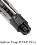 Close-up of an Adjustable Hand Reamer 13.75 To 15.25mm H8 High Speed Steel with 6 flutes for metalwork