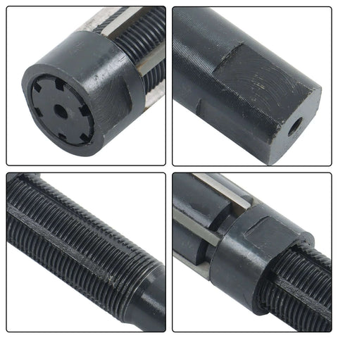 Close-up of Pro Grade Adjustable Hand Reamer 26-29.5mm with square shank and HSS blade for precision metalworking.