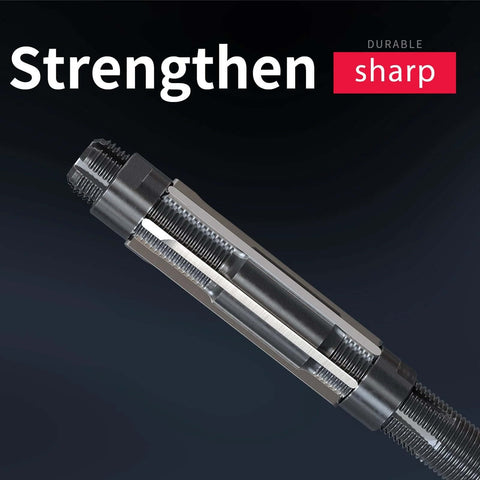 Adjustable Hand Reamer 26-29.5mm HSS with Revolve Grip for metal reaming precision, showing durable sharp design