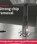Adjustable Hand Reamer 26-29.5mm HSS with Revolve Grip demonstrating strong metal reaming performance in action