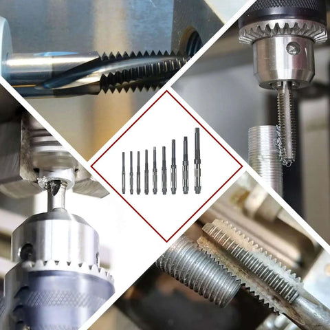 Adjustable Hand Reamer Set, 9 Piece High Speed Steel Reamers Ranging From 15/32 Inch To 1-3/16 Inch, Straight Flute, A Handy Pro Grade Kit For Drilling Machines And Other Gear Findmall