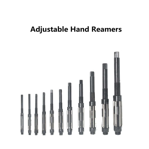 Durable Adjustable High Speed Steel Hand Reamer Set for Drilling Machines 11 Pieces H4 Through H14 Size Range 0.46875 Inch To 1.5 Inch