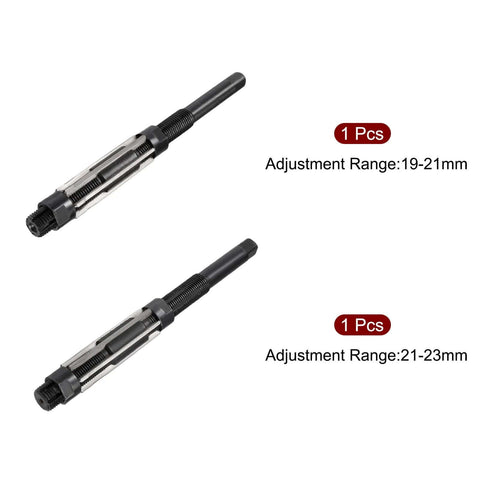 Adjustable Pro Grade Hand Reamer Set 19 To 21 Mm And 21 To 23 Mm High Speed Steel H8 Tool With 6 Straight Flutes Milling Cutter
