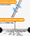 Effortlessly lifts ferrous metal debris with a 17 inch heavy duty magnetic sweeper, 8.8 lb load, adjustable handle, 3 inch wheels.
