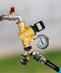 Adjustable Handwheel RV Water Pressure Regulator With Gauge And Inlet Screened Filter For Camper And Travel Trailer by Hourleey