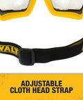 Clear Anti Fog Safety Goggles With Anti Scratch Coating Low Profile Frame, adjustable strap close-up