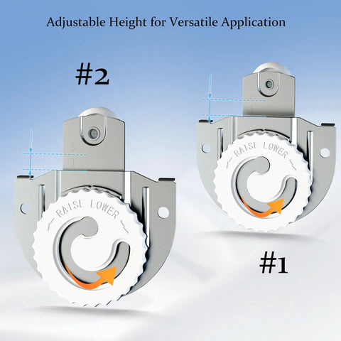 8 Piece Closet Door Roller Kit with top rollers and adjustable screws for sliding wardrobes, visible height adjustment feature