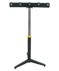 Front view of 5-Roll Adjustable Height Conveyor Stand - 250 lbs Capacity, 23.9"-41.6" Height Range, Chrome-Plated Rollers for Heavy-Duty Material Handling.