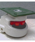 2.36" inch Adjustable Height Floor Lock Heavy Duty Caster Wheel 60mm - Flange with swivel base and red locking mechanism.