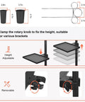 Diagram showing the On Wheels Salon Tray Cart With Adjustable Height And Storage Platform Aluminum And Iron Rolling