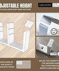 Adjustable Height Sliding Closet Door Floor Guide Bracket White Fit For One And Three Eighths Inch Doors Slim Profile With Counter Sunk Screw Holes Easy Snap Notches Durable Plastic Construction Ideal For Remodels