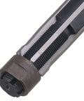 Close-up view of adjustable high speed steel hand operated reamer with slitting diameter 29.5 to 33.5 millimeters, pro grade metalworking tool.