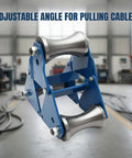 Industrial Cable Pulley For Large Scale Laying And Wire Pulling Tools, Heavy Duty Steel Sheave For High Load Cables Tugger in workshop.