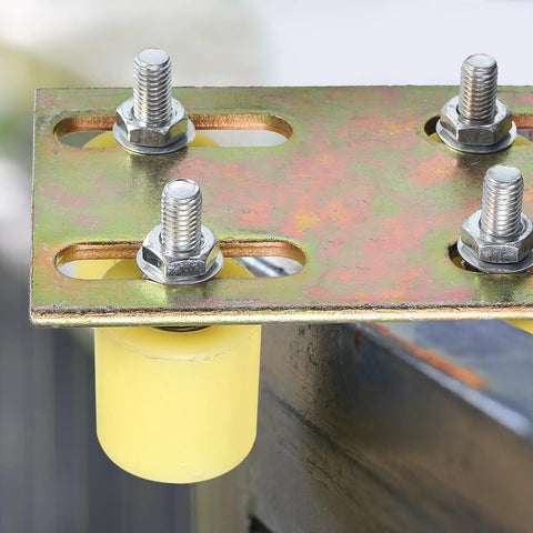 Adjustable L Brackets For Sliding Doors Dual Row Right Angle Bracket With Guide Roller Mount Thickened Steel Galvanized Finish